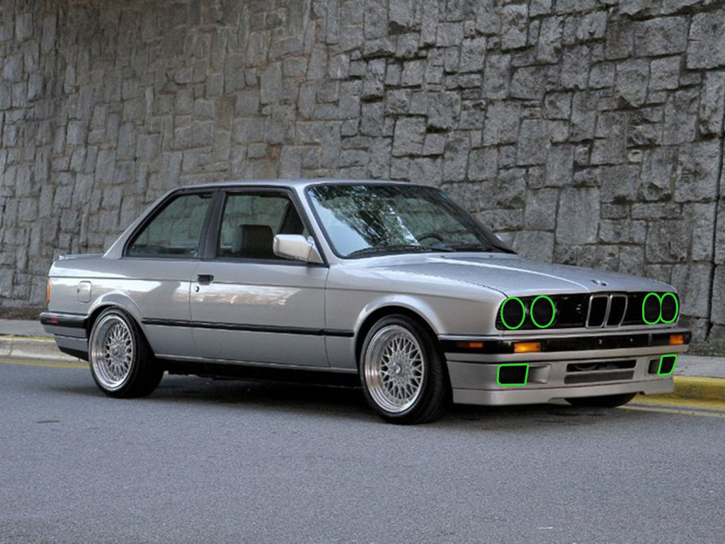 BMW 3-Series 1985-1991 Headlight Tint Location