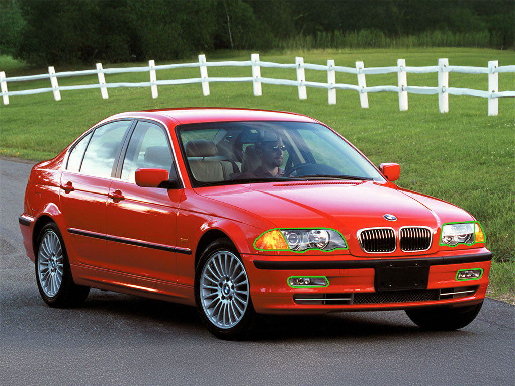 BMW 3-Series Sedan 1999-2001 Headlight Protection Installation Location