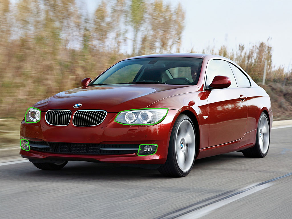 BMW 3-Series Coupe / Convertible 2007-2010 Headlight Protection Installation Location