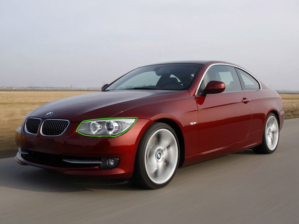 BMW 3-Series Coupe / Convertible 2011-2013 Headlight Protection Installation Location