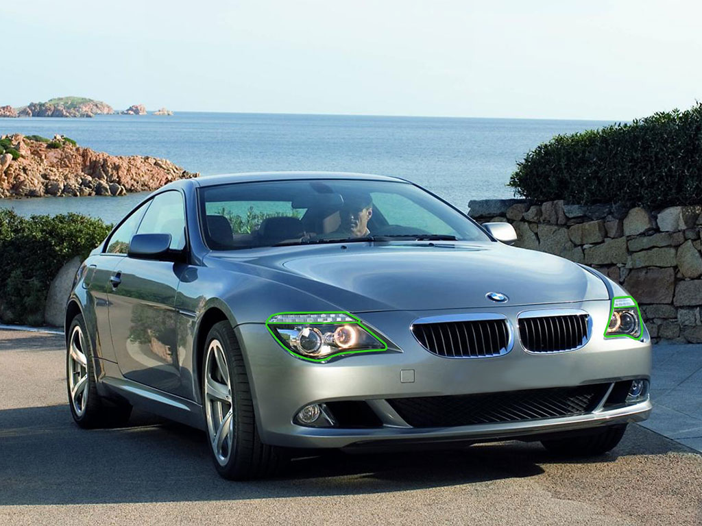 BMW 6-Series 2004-2010 Headlight Protection Installation Location