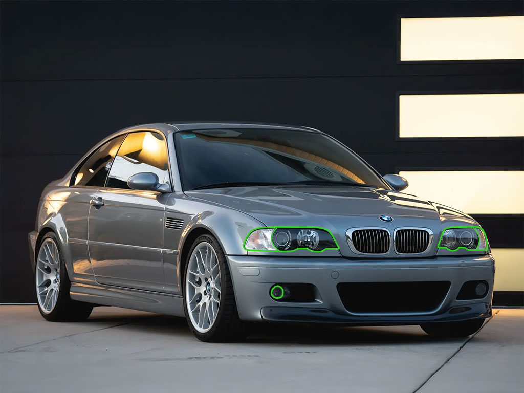 BMW M3 Coupe 2001-2006 Headlight Protection Installation Location