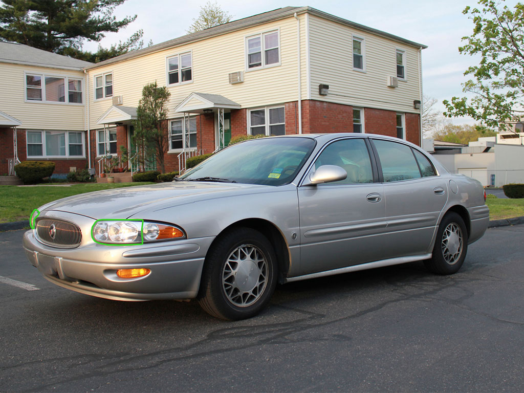 Buick LeSabre 2000-2005 Headlight Protection Installation Location