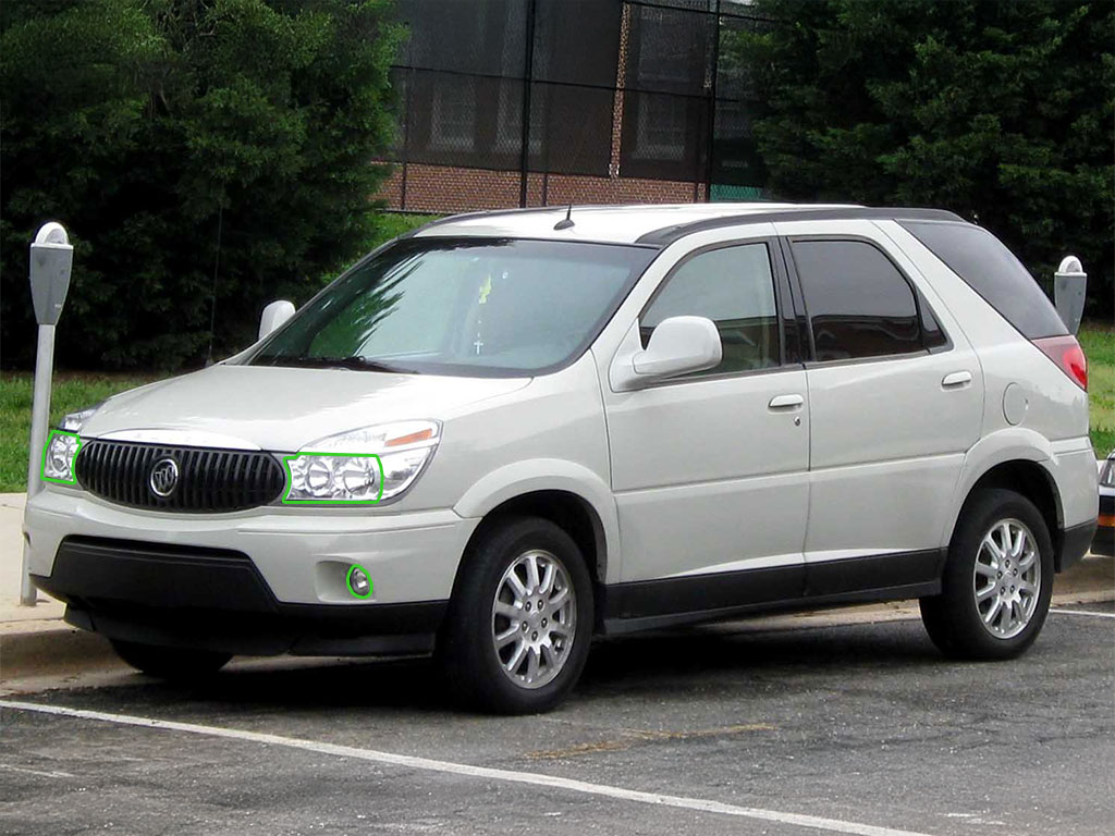 Buick Rendezvous 2002-2007 Headlight Protection Installation Location