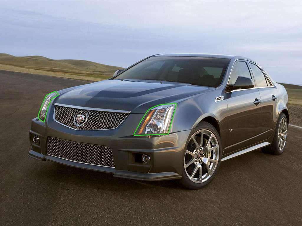 Cadillac CTS Sedan 2008-2013 Headlight Protection Installation Location