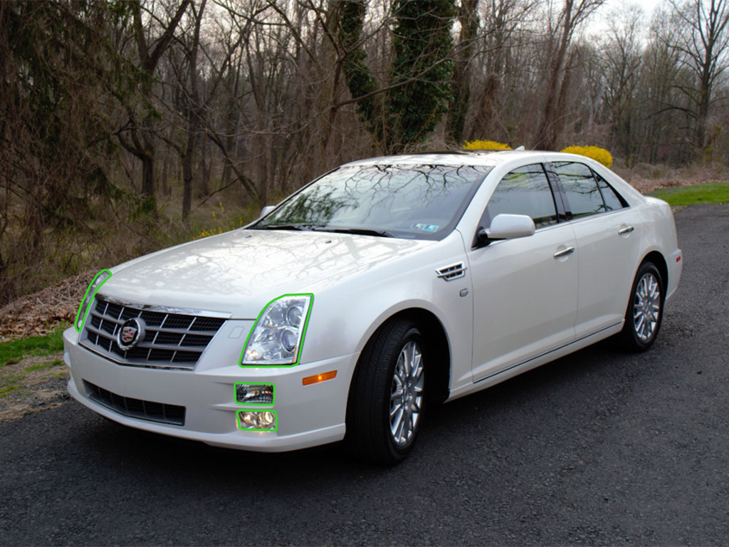 Cadillac STS 2008-2011 Headlight Protection Installation Location