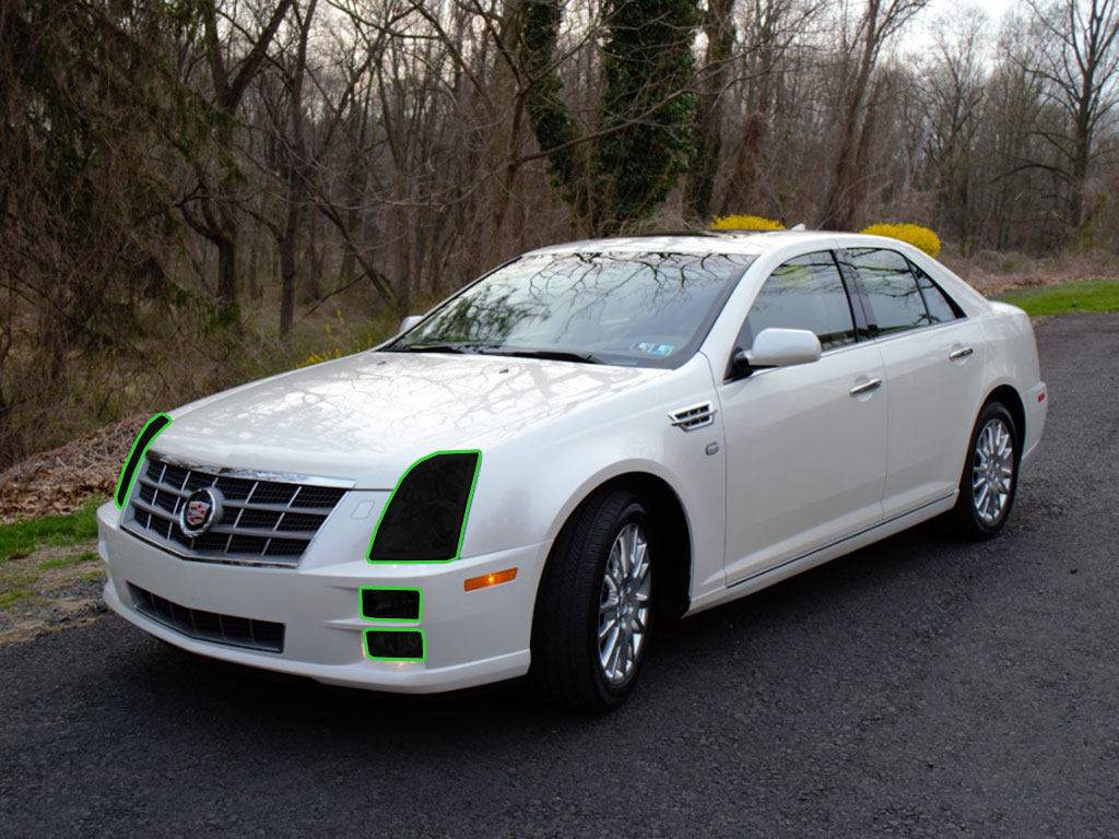 Cadillac STS 2008-2011 Headlight Tint Location