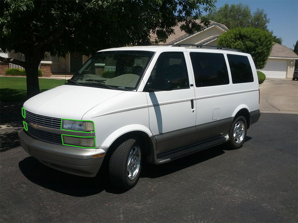 Chevrolet Astro 1995-2005 Headlight Protection Installation Location