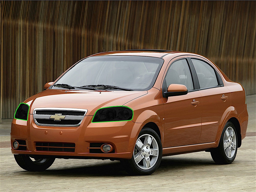 Chevrolet Aveo 2004-2006 Headlight Tint Location