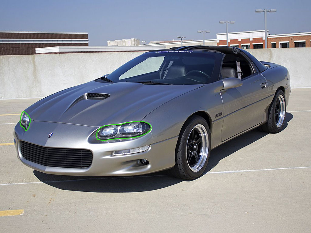 Chevrolet Camaro 1998-2002 Headlight Protection Installation Location