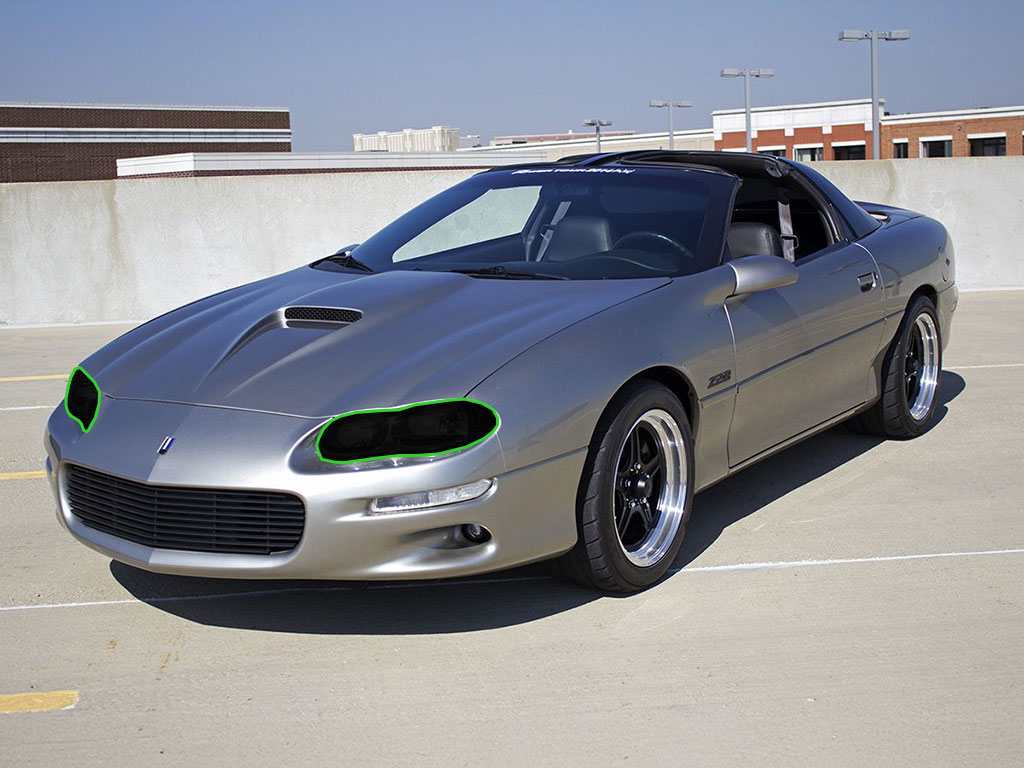 Chevrolet Camaro 1998-2002 Headlight Tint Location