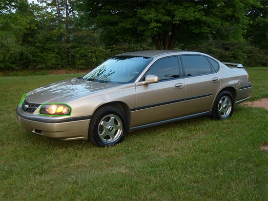 Chevrolet Impala 2000-2005 Headlight Protection Installation Location