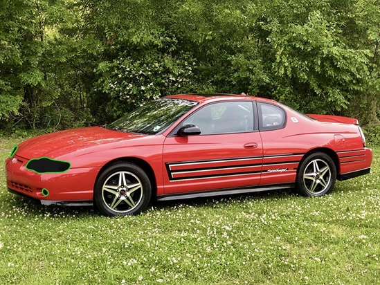 Chevrolet Monte Carlo 2000-2005 Headlight Tint Location