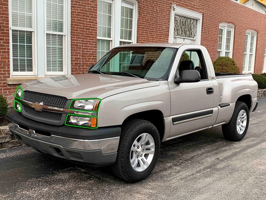 Chevrolet Silverado 2003-2006 Headlight Protection Installation Location