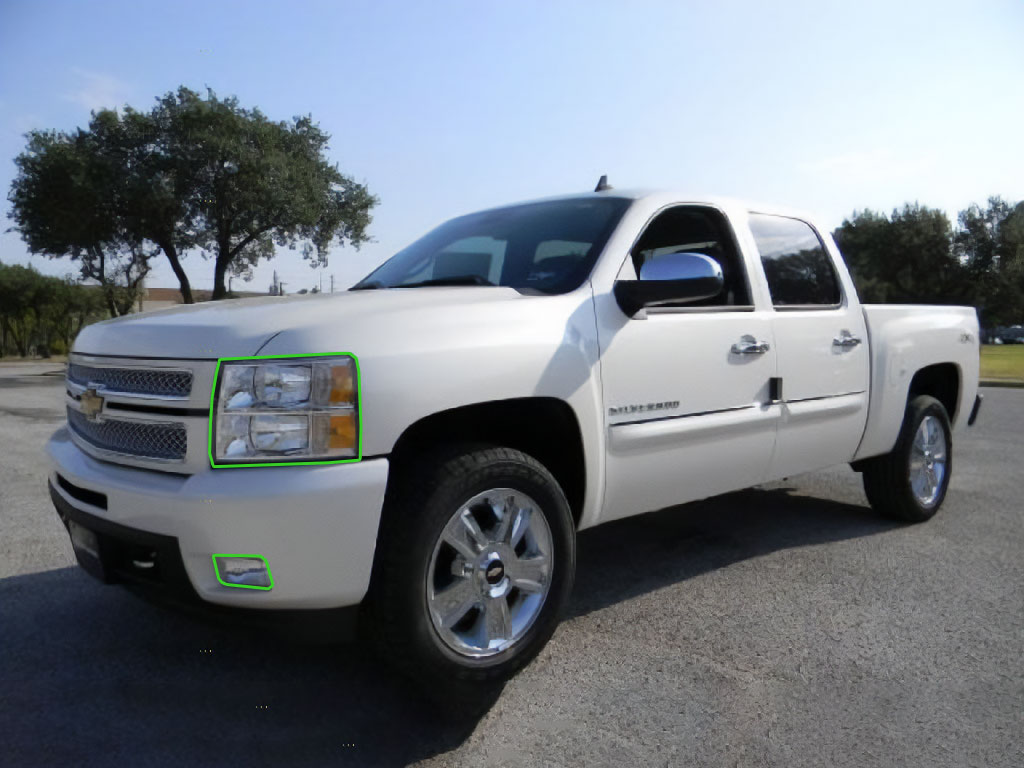 Chevrolet Silverado 2007-2013 Headlight Protection Installation Location