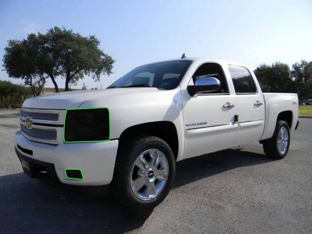 Chevrolet Silverado 2007-2013 (1500) Headlight Tint Location