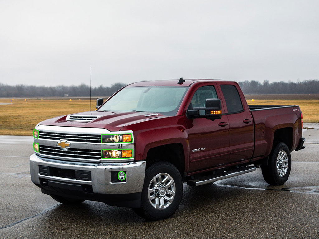 Chevrolet Silverado 2015-2019 Headlight Protection Installation Location