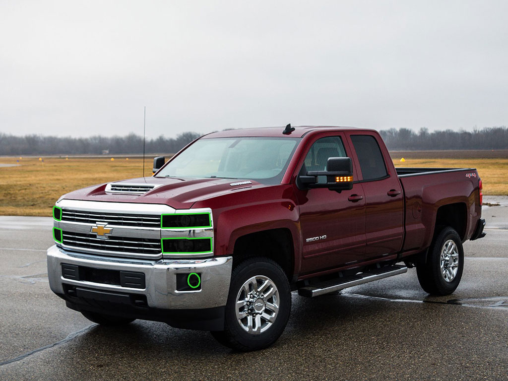 Chevrolet Silverado 2015-2019 (2500 / 3500) Headlight Tint Location