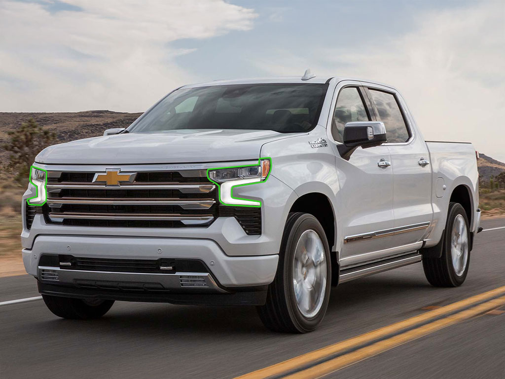 Chevrolet Silverado 2019-2025 Headlight Protection Installation Location