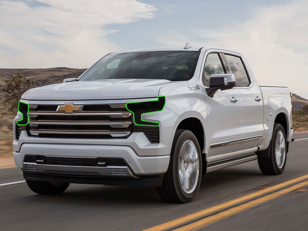 Chevrolet Silverado 2019-2025 (1500, LED) Headlight Tint Location