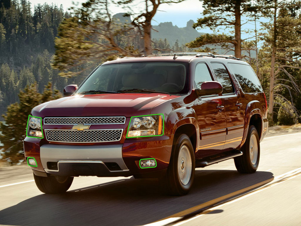 Chevrolet Suburban 2007-2014 Headlight Protection Installation Location