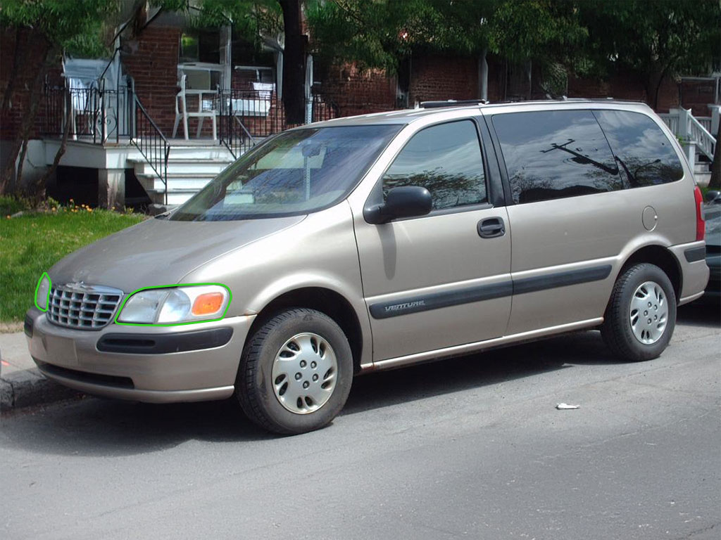 Chevrolet Venture 2001-2005 Headlight Protection Installation Location