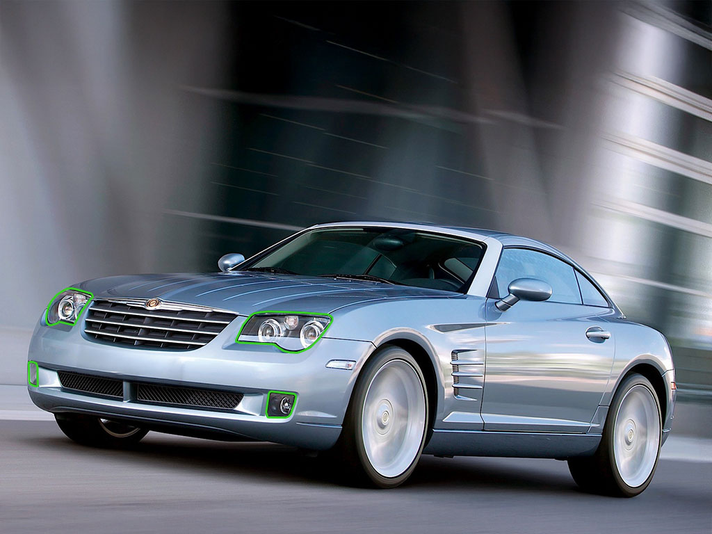 Chrysler Crossfire 2004-2008 Headlight Protection Installation Location