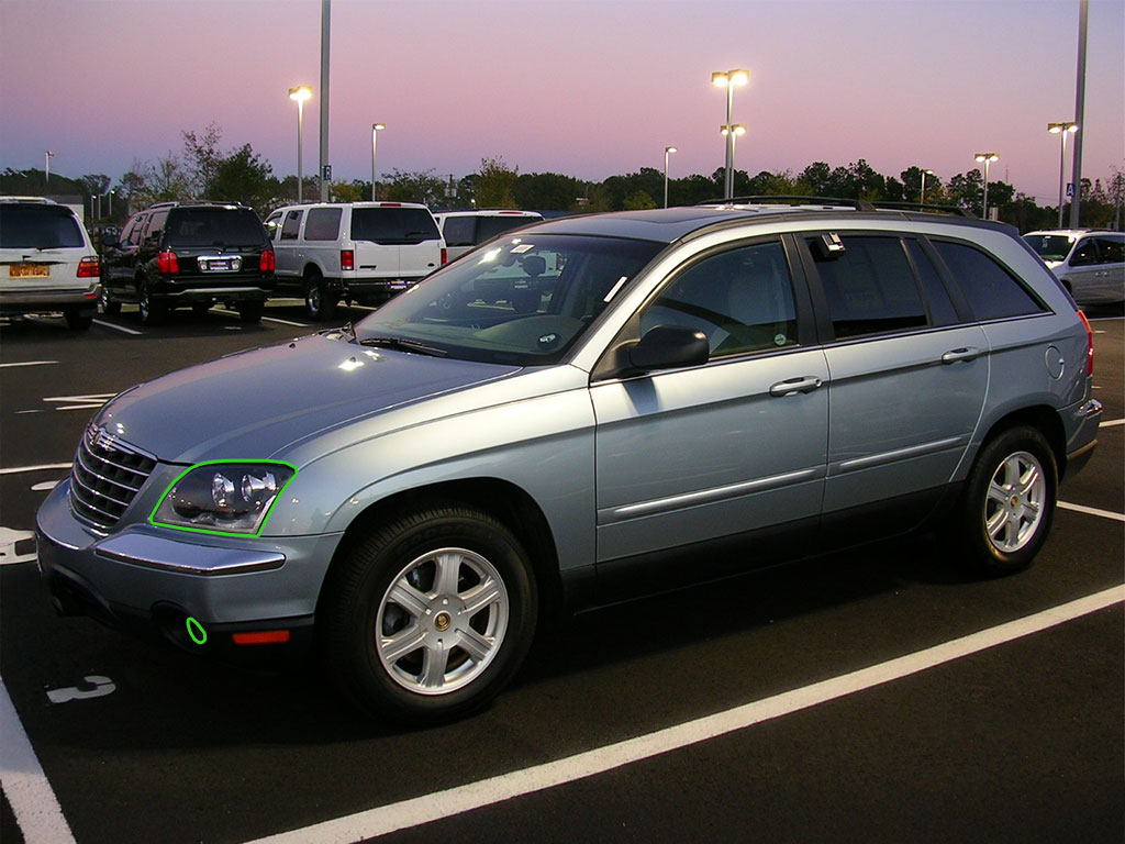 Chrysler Pacifica 2004-2006 Headlight Protection Installation Location