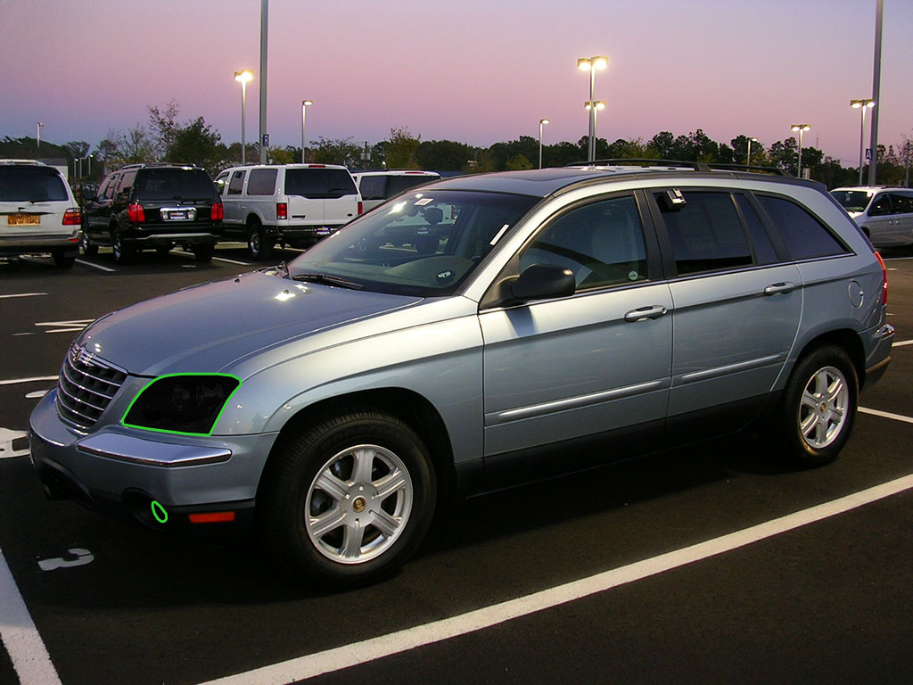 Chrysler Pacifica 2004-2006 Headlight Tint Location