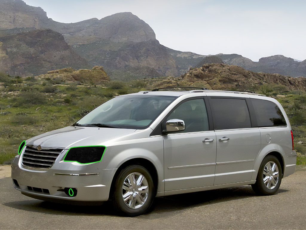 Chrysler Town and Country 2008-2010 Headlight Tint Location