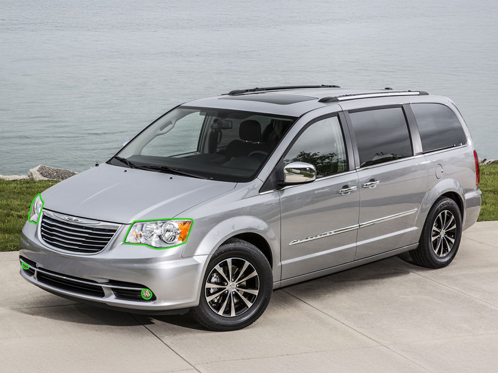 Chrysler Town and Country 2011-2016 Headlight Protection Installation Location