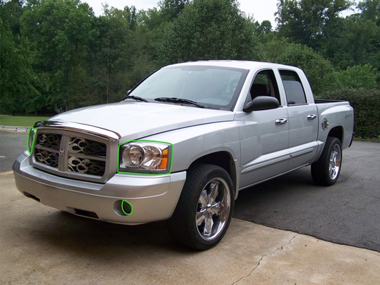 Dodge Dakota 2005-2007 Headlight Protection Installation Location