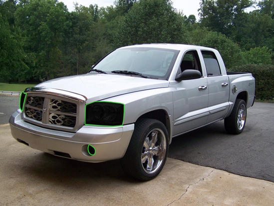 Dodge Dakota 2005-2007 Headlight Tint Location