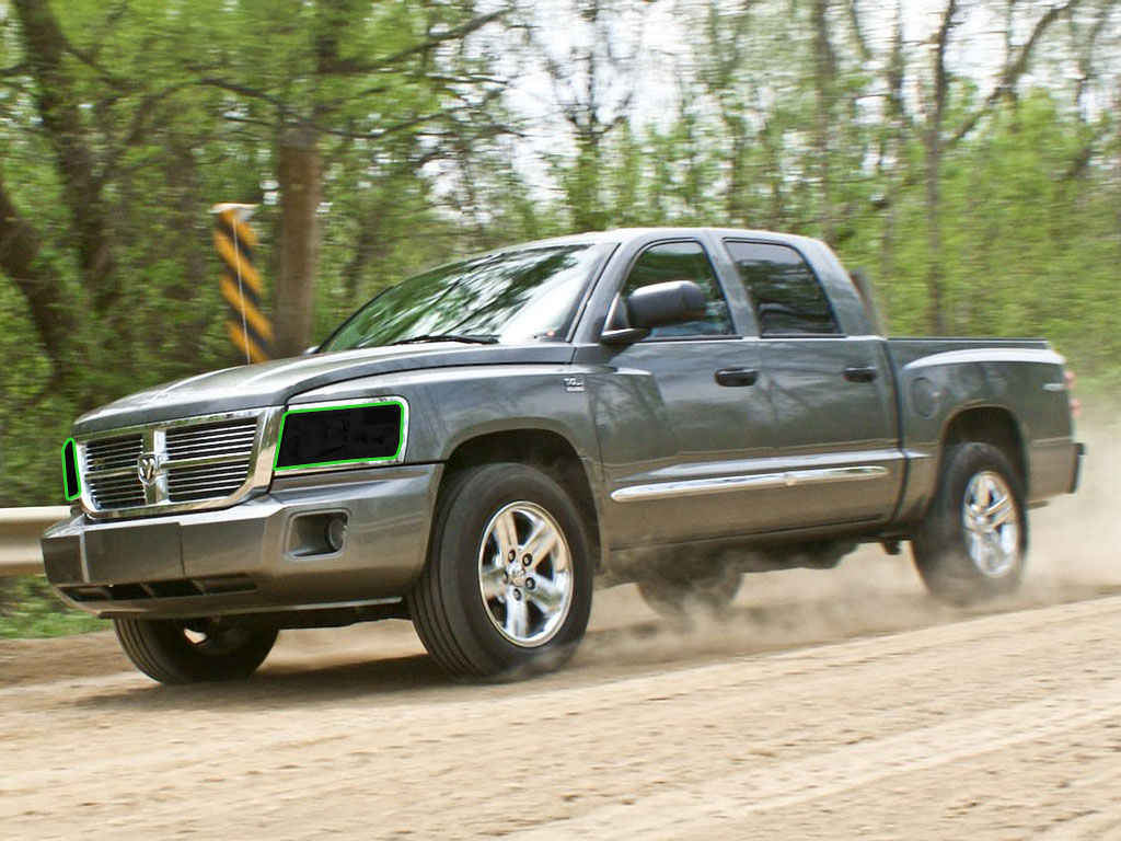 Dodge Dakota 2008-2010 Headlight Tint Location