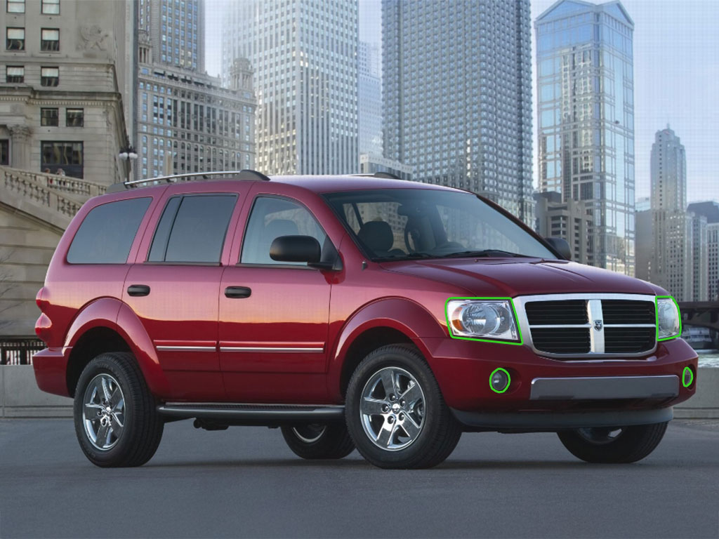 Dodge Durango 2007-2009 Headlight Protection Installation Location