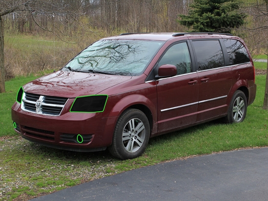 Dodge Grand Caravan 2008-2010 Headlight Tint Location