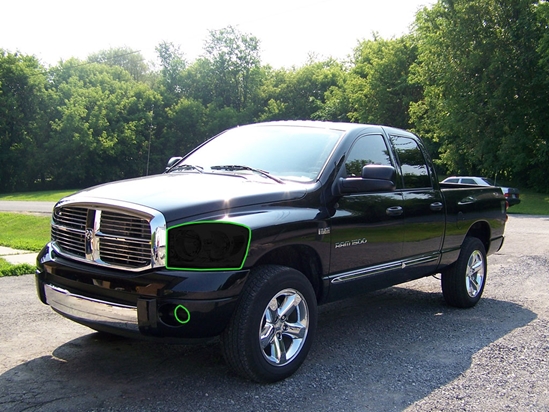 Dodge Ram 2006-2008 Headlight Tint Location