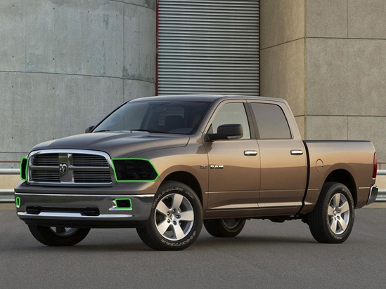 Dodge Ram 2009-2010 Headlight Tint Location