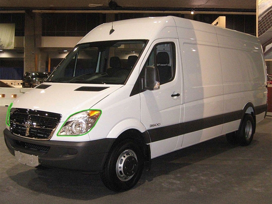 Dodge Sprinter 2003-2006 Headlight Protection Installation Location