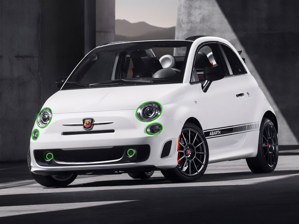 Fiat 500 Abarth 2012-2019 Headlight Protection Installation Location