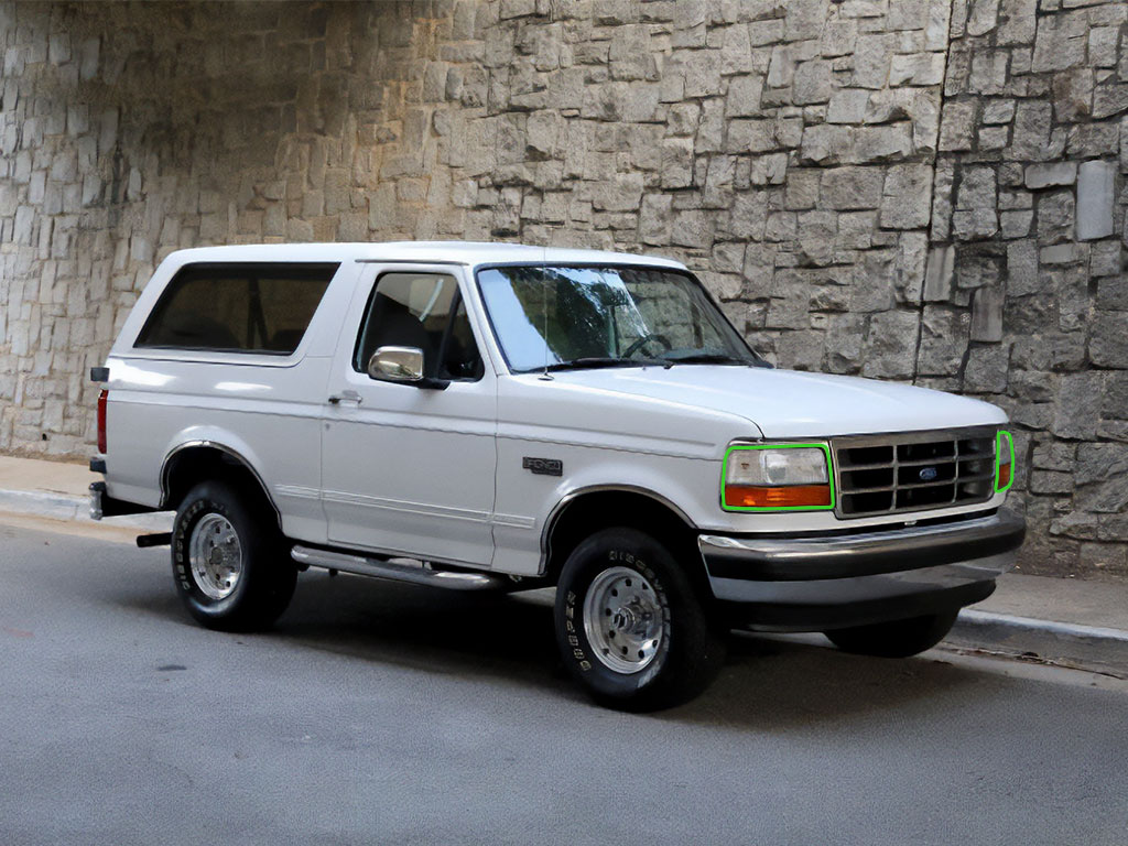 Ford Bronco 1993-1996 Headlight Protection Installation Location