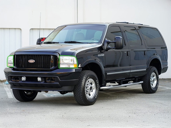 Ford Excursion 2000-2004 Headlight Protection Installation Location