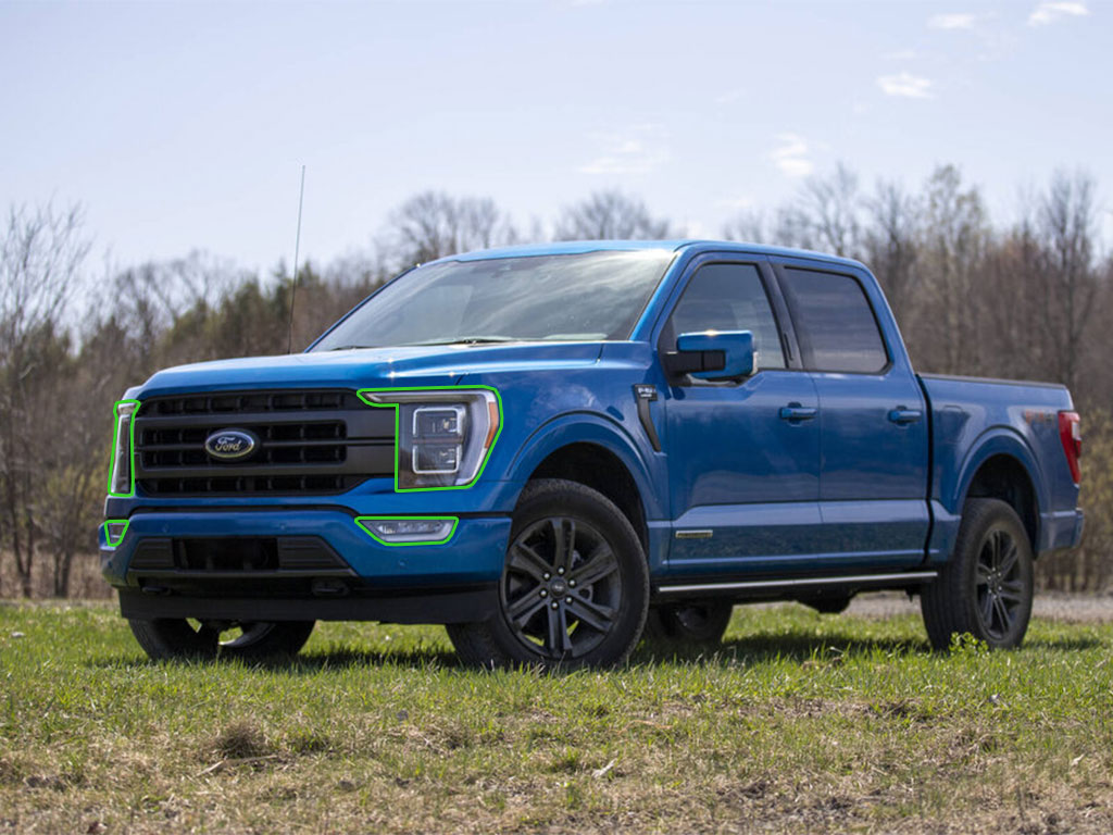 Ford F-150 2021-2023 Headlight Protection Installation Location