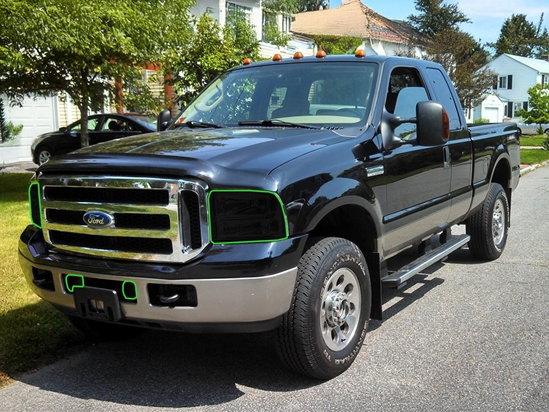 Ford F-350 2005-2007 Headlight Tint Location