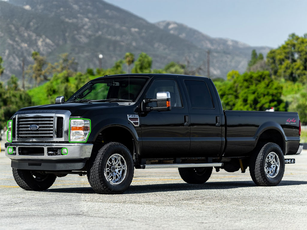 Ford F-350 2008-2010 Headlight Protection Installation Location