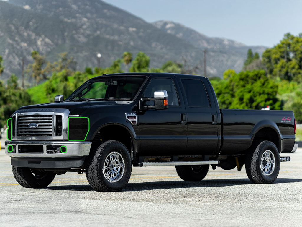 Ford F-350 2008-2010 Headlight Tint Location