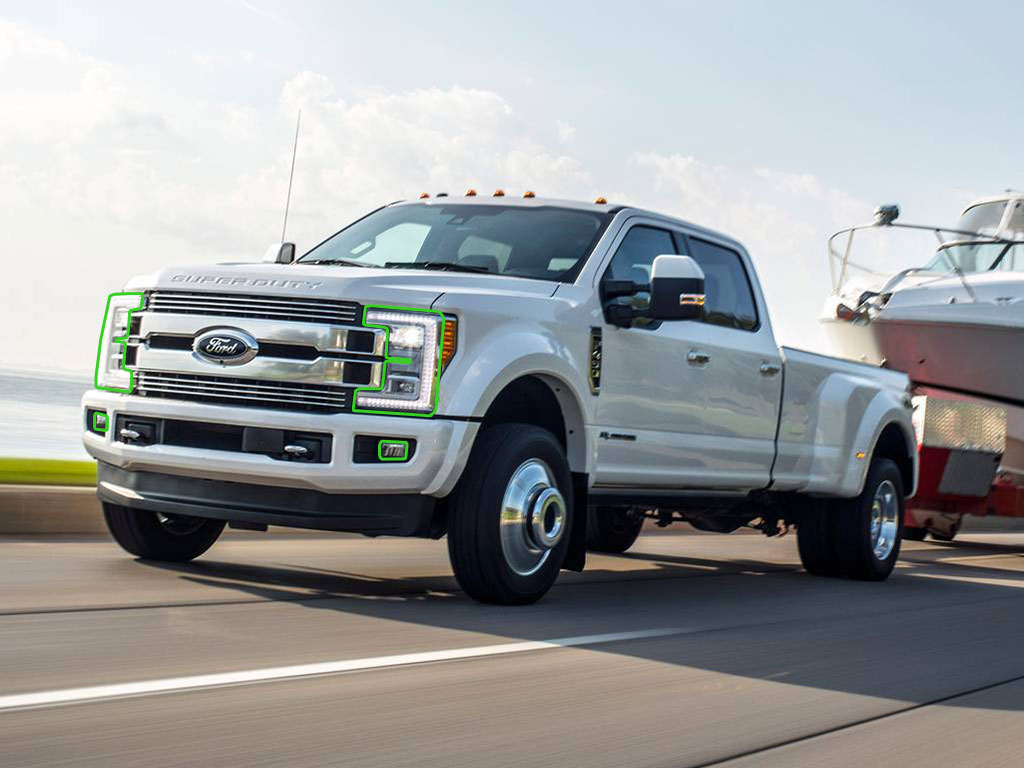 Ford F-350 2017-2019 Headlight Protection Installation Location