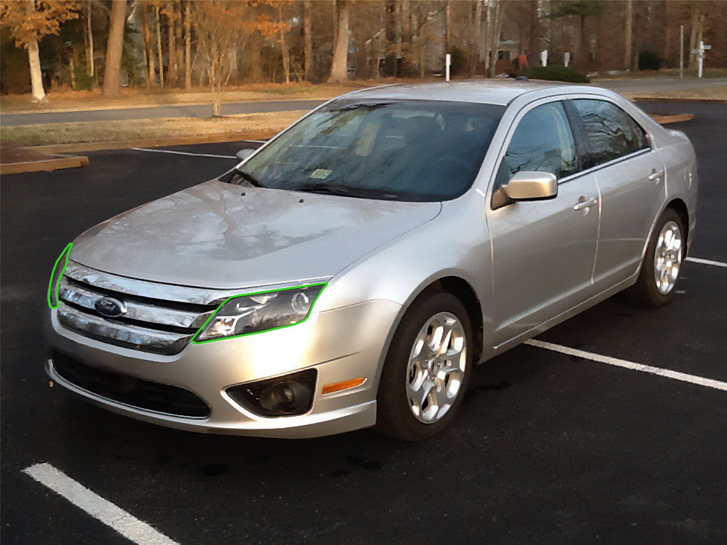 Ford Fusion 2010-2012 Headlight Protection Installation Location