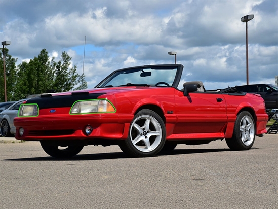 Ford Mustang 1987-1993 Headlight Protection Installation Location