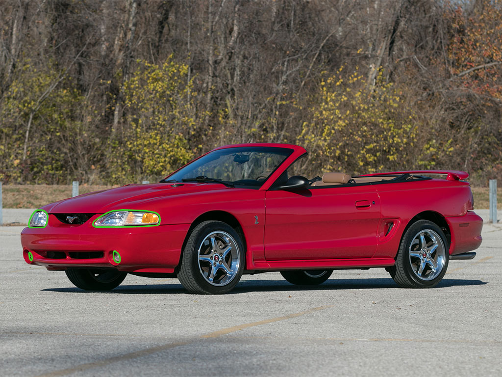 Ford Mustang 1994-1998 Headlight Protection Installation Location